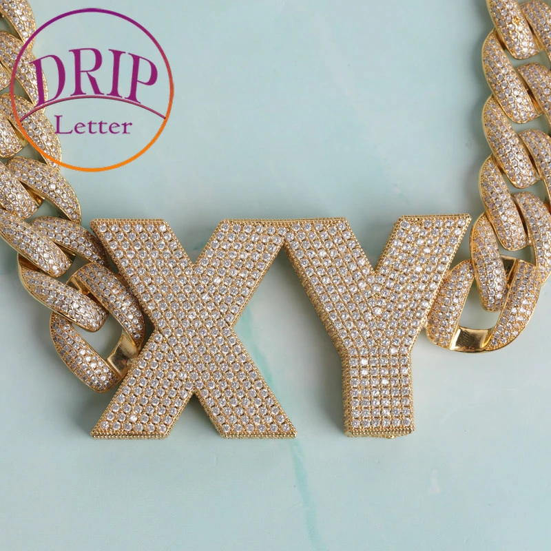 collares hombre Collar nombre personalizado con letras para hombre, colgante de caja, Charms de letras personalizadas, Hip Hop, Rock joyería chapada en oro Real|Personalizado Collares| - AliExpress