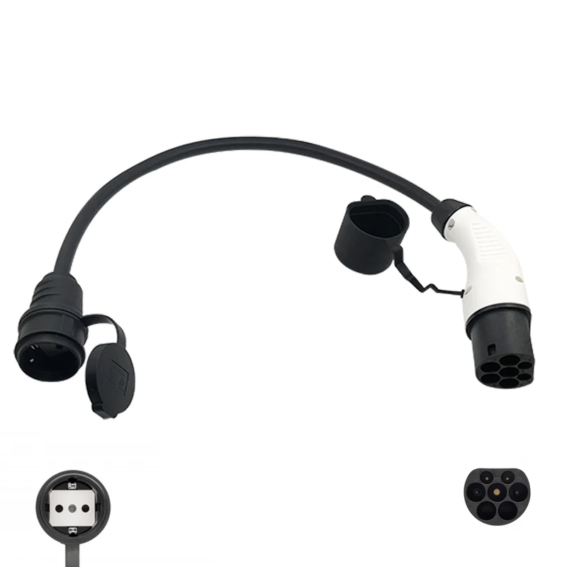 DUOSIDA Schuko to Type 2 EV adapter 16 A for electric bicycle scooter motorbike charge from public charging stations