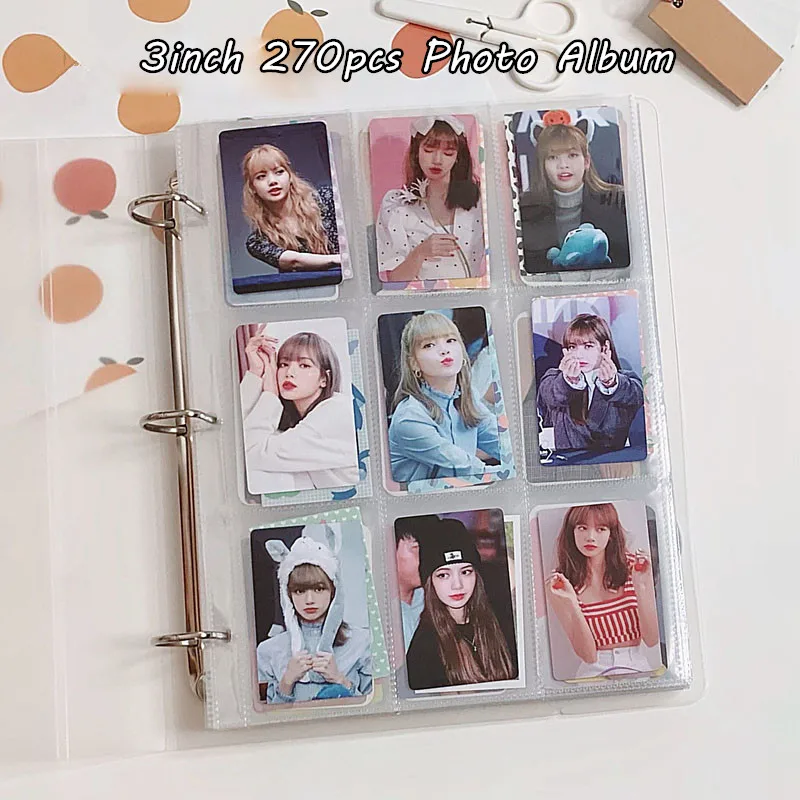 Sharkbang PVC 3 Inch Binder Photo Album Loose Leaf Big Capacity 270pcs Pocket Cards Holder A4 Transparent Card Organizer Book