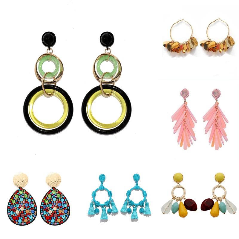 Новинка Boho Модные женские серьги 2020 эффектные Висячие ювелирные изделия Цветной