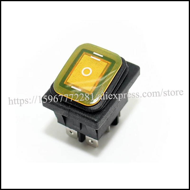 Цвет: желтый 30*22 мм 30A/250V Heavy Duty 6-контактный DPDT IP67 Водонепроницаемый T85 ВКЛ-ВЫКЛ-на авто лодка морской переключатель кулисный переключатель с светодиодный 12V 220V - Цвет: Цвет: желтый