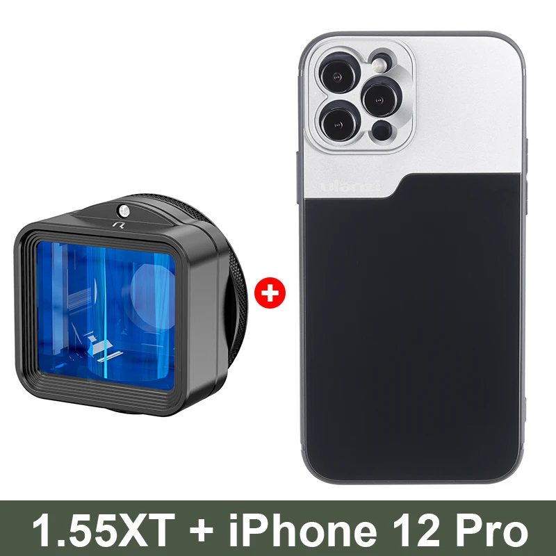 Ulanzi 1.55XT Anamorphic Lens for iPhone 13 12 Mini Pro Max 11 1.55X Wide Screen Video Widescreen Slr Movie Videomaker Filmmaker cell phone camera lens kit Lenses