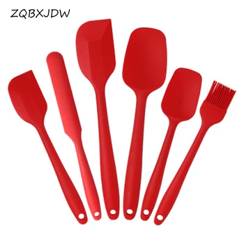 

2020Food grade silicone spatula 6 piece set cake cream spatula spatula stirring knife oil brush baking utensil gift
