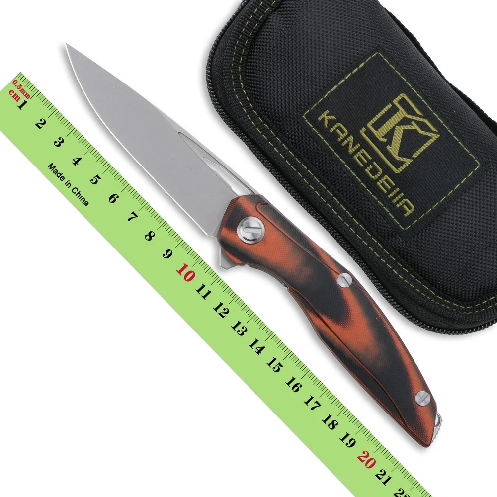 Kanedeiia 111 Flipper Pocketknife G10 handle D2 steel blade outdoor camping EDC hunting tool fruit knife kitchen supplies