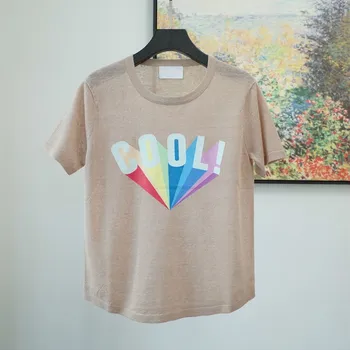 

Women T-shirt 100% Linen Round Cool Short Sleeve T-shirt