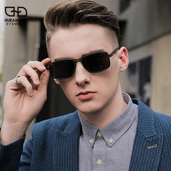 

HURAMANN Sunglasses Men Women Night Vision Classic Retro Square Frame Polarized TR90 Temple Legs Goggles Oculos de sol Hot Sale