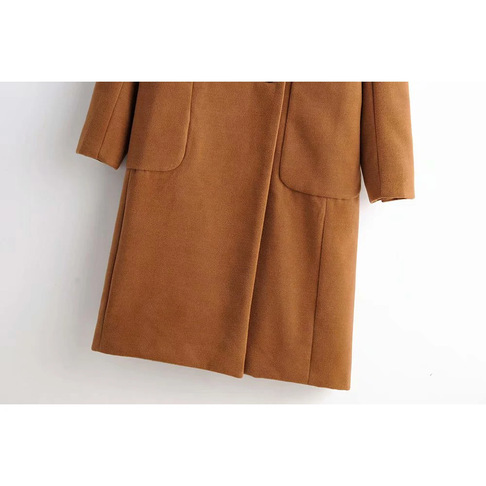 Женское зимнее шерстяное пальто из верблюжьей шерсти коллекция 2019 года модное