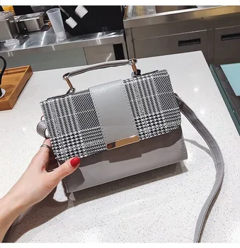 

Women's Shoulder Bags Small Square Bags Women 2020 New Korean Plaid Tote Messenger Bag