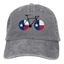 Мужская и женская Регулируемая хлопковая джинсовая бейсболка с велосипедным флагом Техаса простая Кепка