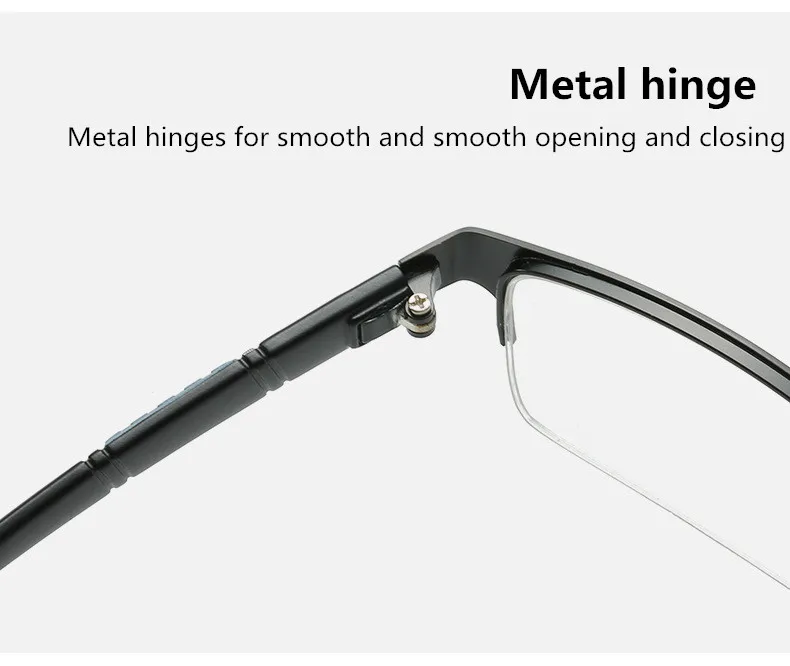 NYWOOH очки для близорукости, мужские, анти-синий светильник, очки, ретро металл, полуоправа, короткие очки для коррекции зрения-1,0-4,5 диоптрий