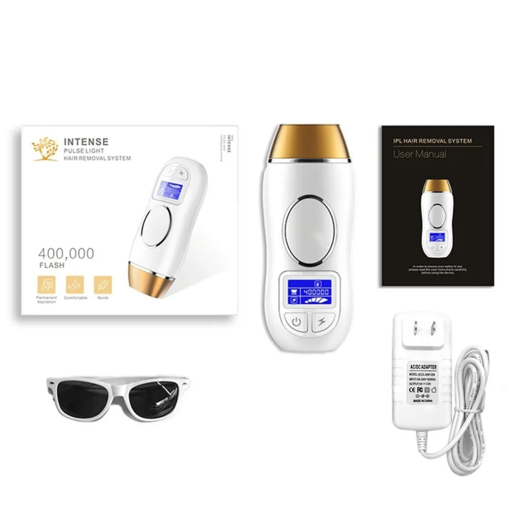 

New HD LCD Display Compact Size Women Hair Removal Device Electric 400000 Flash Pulsed Light Epilator for Whole Body