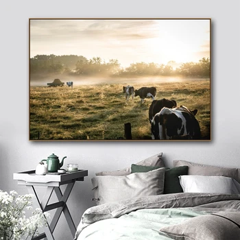 

Laeacco Sunshine Yak Posters and Prints Canvas Painting Calligraphy Modern Home Decoration Nordic Home Wall Art Room Picture