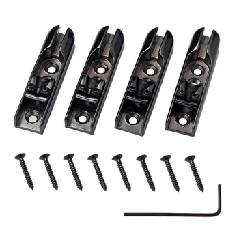 

4 Pcs Single String Guitar Bass Bridge for Bass Guitar Replacement Parts
