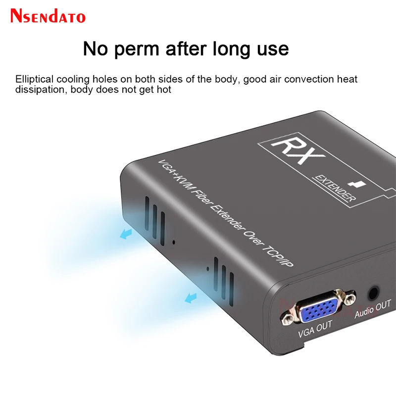 20Km VGA KVM Extender Over Optic fiber VGA Wireless Video Transmitter Receiver USB 2.0 KVM Sharing keyboard mouse Switch For PS4