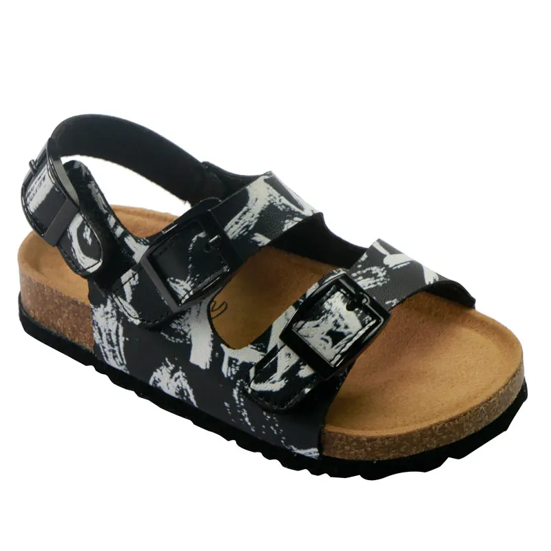 Boys Summer Sandals PU Leather Corks Beach Shoes Kids Sports Soft Non-slip Casual Toddler Sandals 1-5 years
