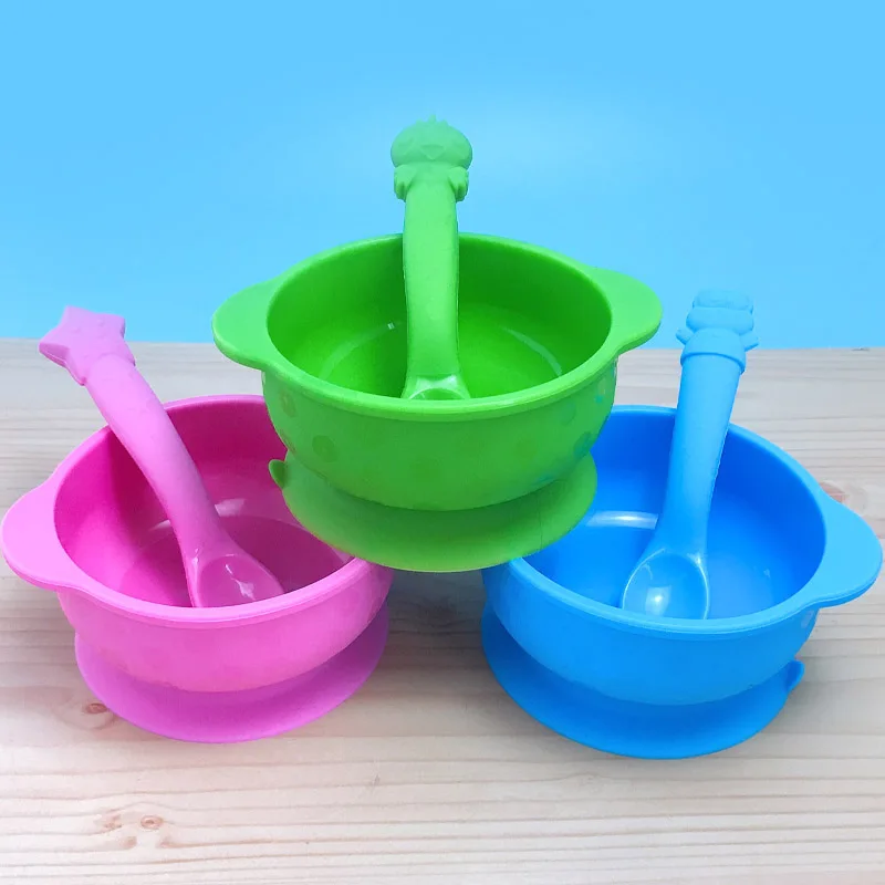 Тарелка для детей с силиконовой чашей присоска кормления без БФА детская посуда