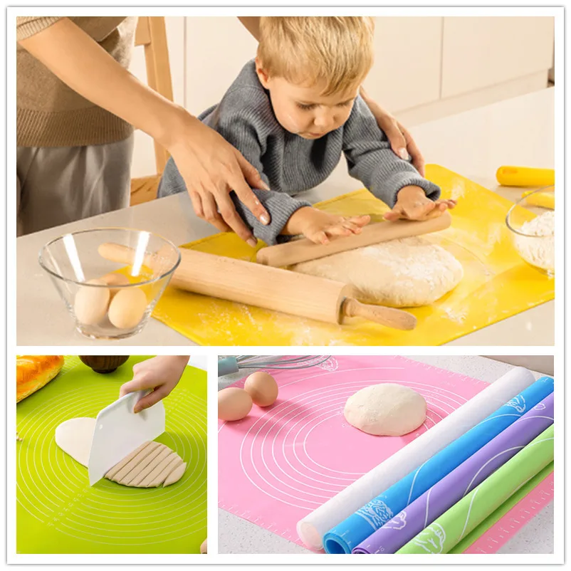 Silicone antiadhésif épaissir tapis roulant pâte tapis cuisson pâtisserie outils parent-enfant interactif enfants éducatifs à la main bricolage jouets