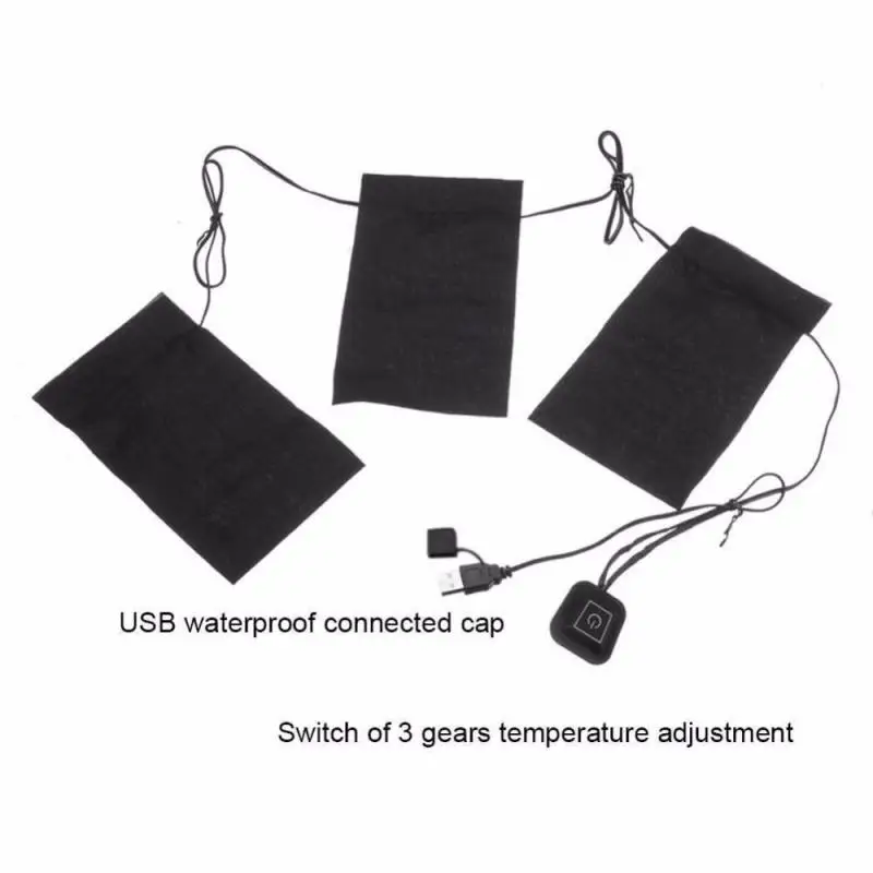 USB Заряженная одежда грелка 3 передач Регулируемая температура водонепроницаемый Зимний теплый черный коврик мотоциклетный жилет