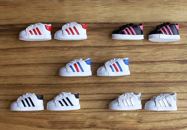 

D01-P731 Doll handmade shoes 1/8 1/6 bjd blyth MSD SSDF SD doll Accessories Color strip sneakers 1pair