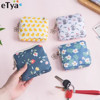 

eTya Small Coin Purse Canvas Women Cute Mini Coin Wallet Pouch Girl Kids Card Money Key Lipstick Napkin Earphone Storage Bags