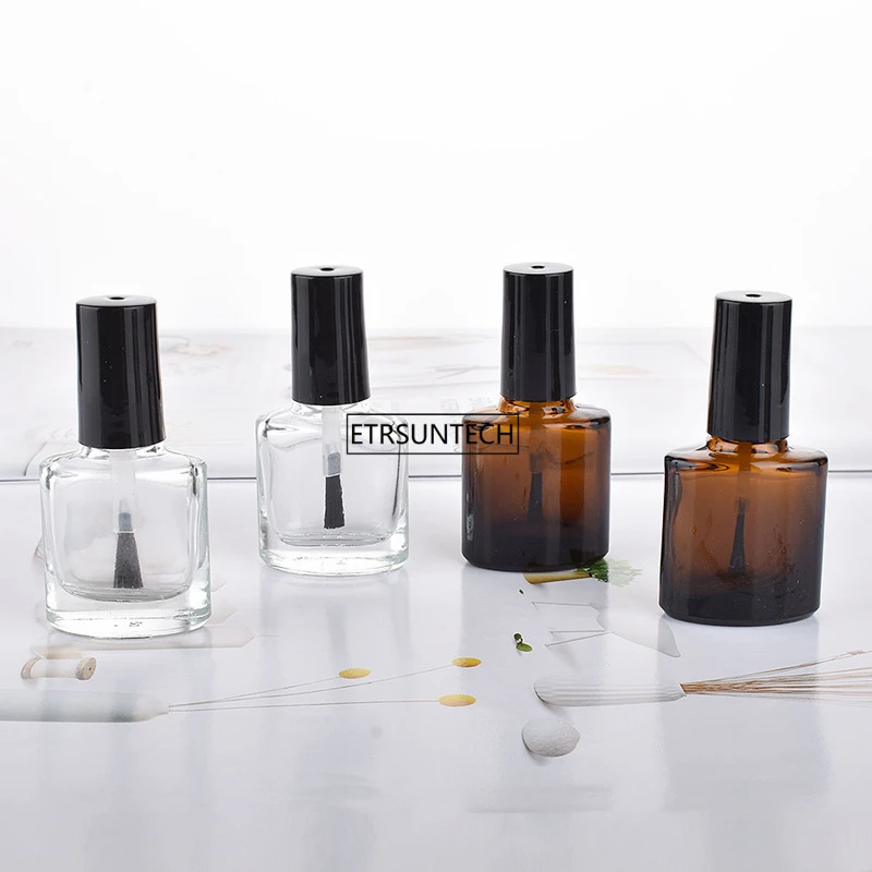 100pcs 7ml Empty Nail Polish Bottle Cosmetic Containers Glass Bottles With Brush Amber Clear A Lid F3571 | Красота и здоровье