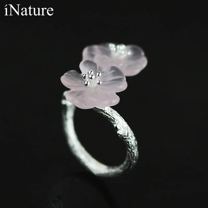 Свадебные кольца с розовым кристаллом INATURE для женщин ювелирные изделия невесты