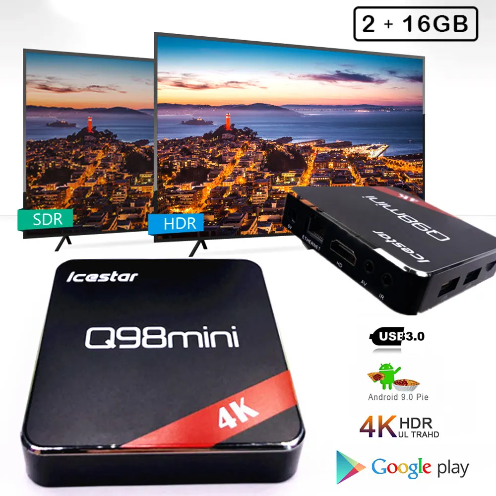 

Smart TV Box Android 9.0 2GB 16GB Media player 4K Google Voice Assistant Netflix Youtube H96MAX 2GB16GB TV Android Set Top Box