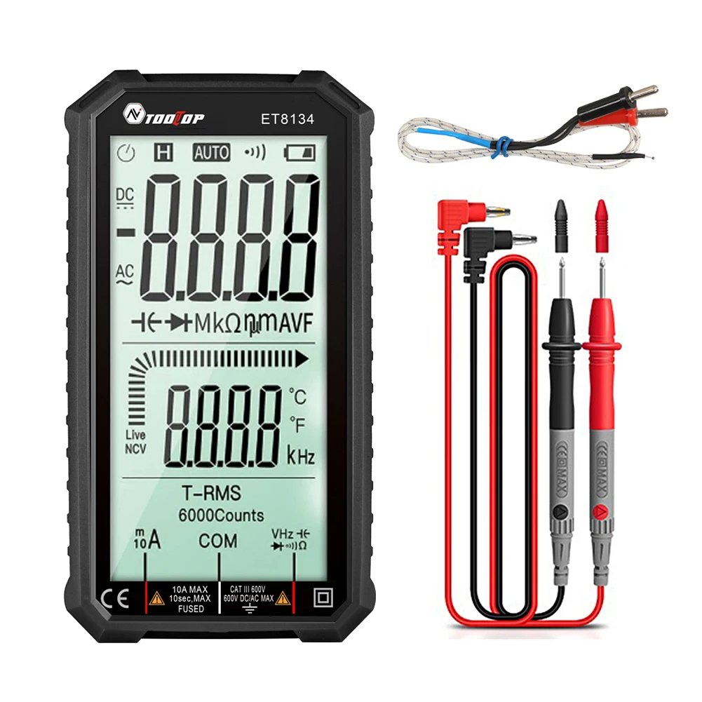 Etekcity Digital Multimeter Voltmeter Tester TRMS 6000 Counts, AC DC  Current Voltage Meter, Amp, Ohm, Diode, Capacitance, Frequency,  Temperature, NCV