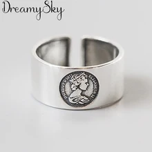 DreamySky, богемные, этнические, 925 пробы, серебряные, королевские кольца для женщин, свадебные, винтажные, открытые, кольца на палец, рождественские подарки