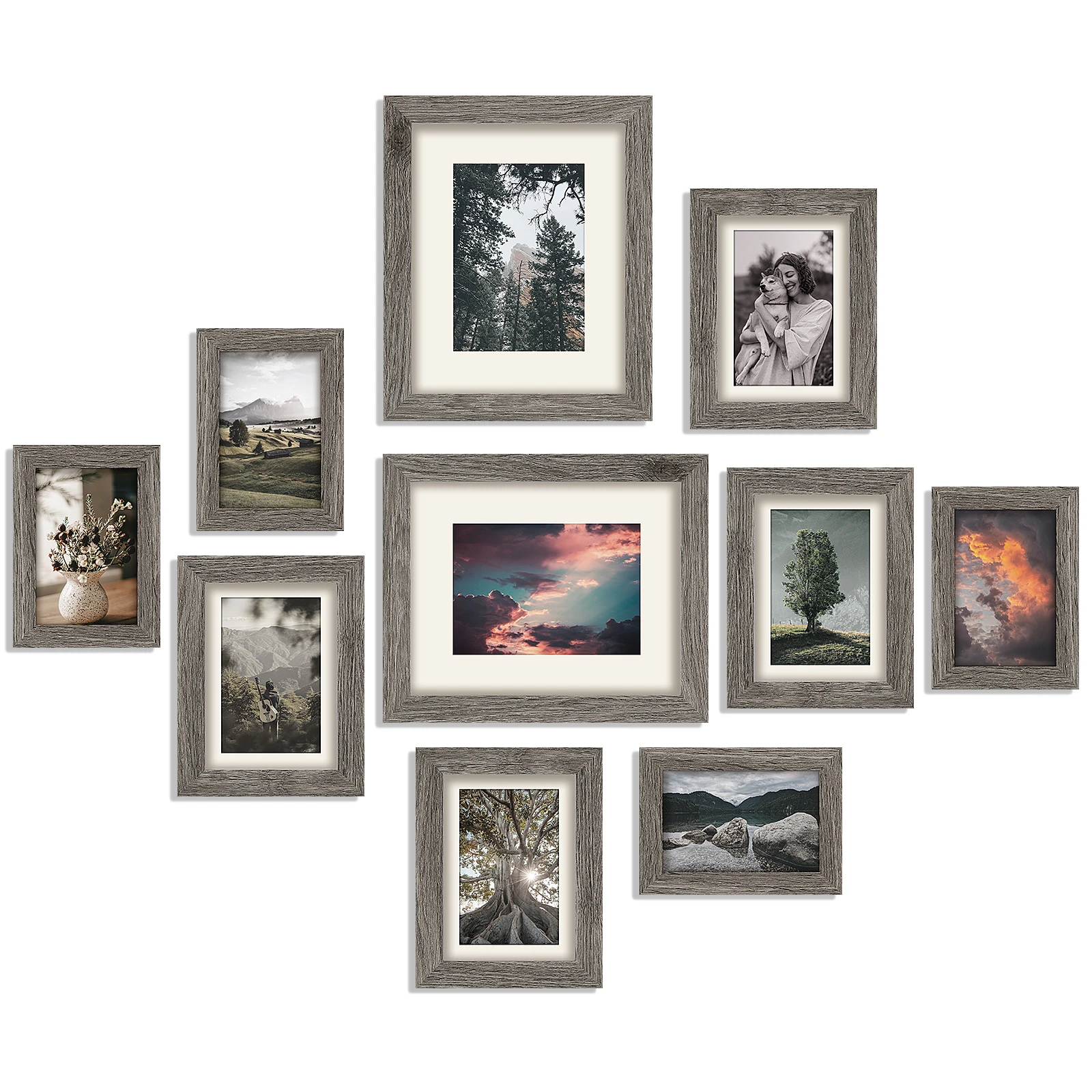 Homemaxs 10Pcs Vintage Fotolijsten Mdf Fotolijst Houder Klasse Muur Gallery Kit Met Opknoping Haak 4 "X 6"/5 "X 7"/8"|Frames| - AliExpress