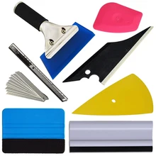 7 Pcs Vehicle Glass Protective Film Car Window Wrapping Tint Vinyl Installing Tool Squeegees Scrapers Film Cutters