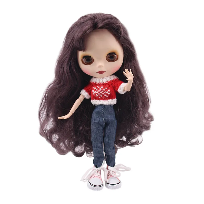 Комплект одежды для куклы Blyth = свитер+ джинсы для куклы Blyth BJD 30 см 1/6 года, рождественские подарки для девочек на день рождения - Цвет: b16