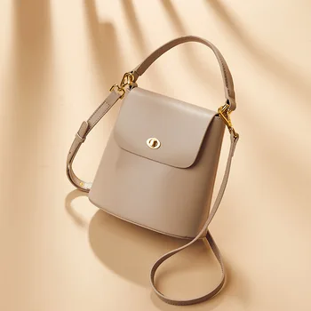 

2020 Summer Women New Fashion Leather Concise Mini Handbag Shoulder Office Daily Lady Bucket Bag Crossbody Bag