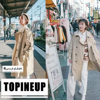 

2019 New Origin Women Warm Long Sleeve Windshield Coat Solid Color Elegant Office Lady Female Coat With Belt