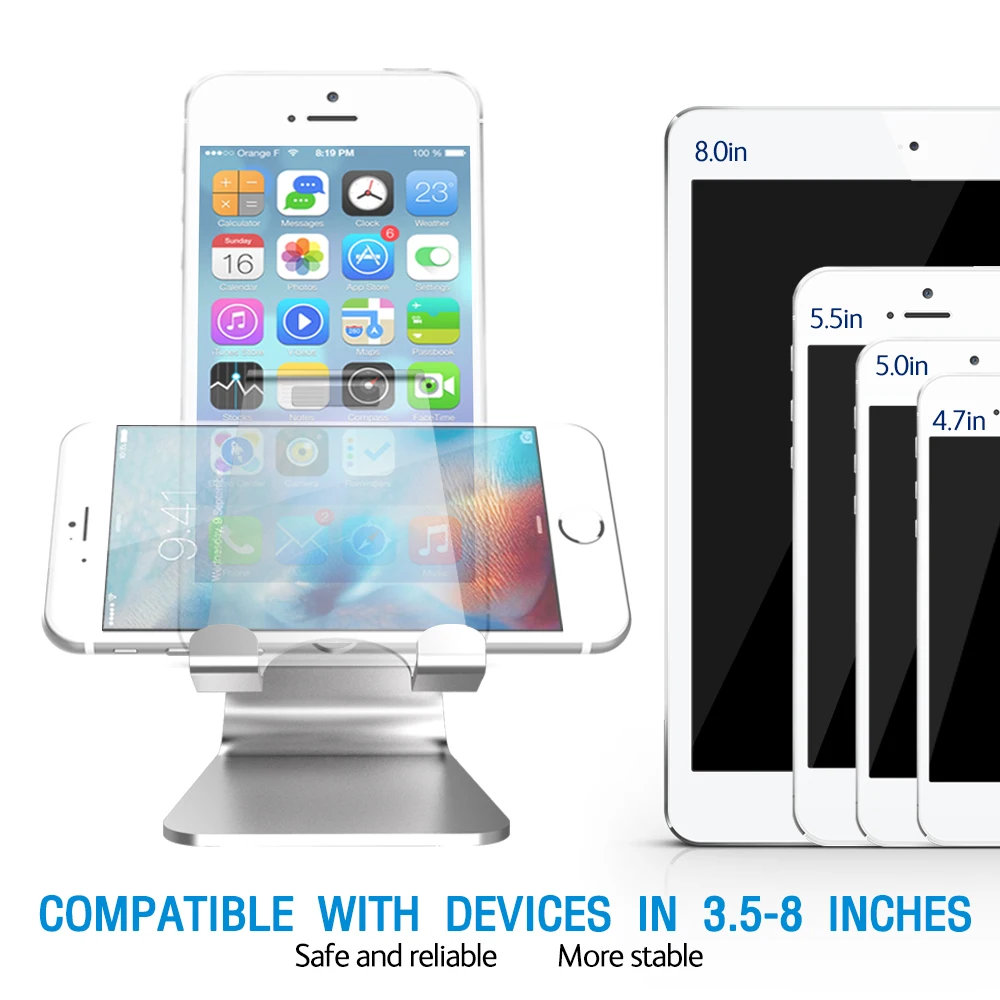 

CCTHiedra Universal Aluminium Alloy Stabilizer Desk Holder For iPhone iPad Tablets Mount Charging Cable Stand Most Holders