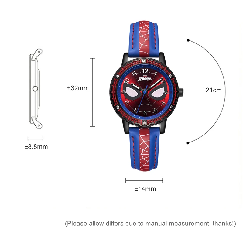 Марвел, Мстители, паук-мужчины супер герой детство мечта Дети Япония кварцевые часы PU Группа водонепроницаемые часы Дисней детские часы