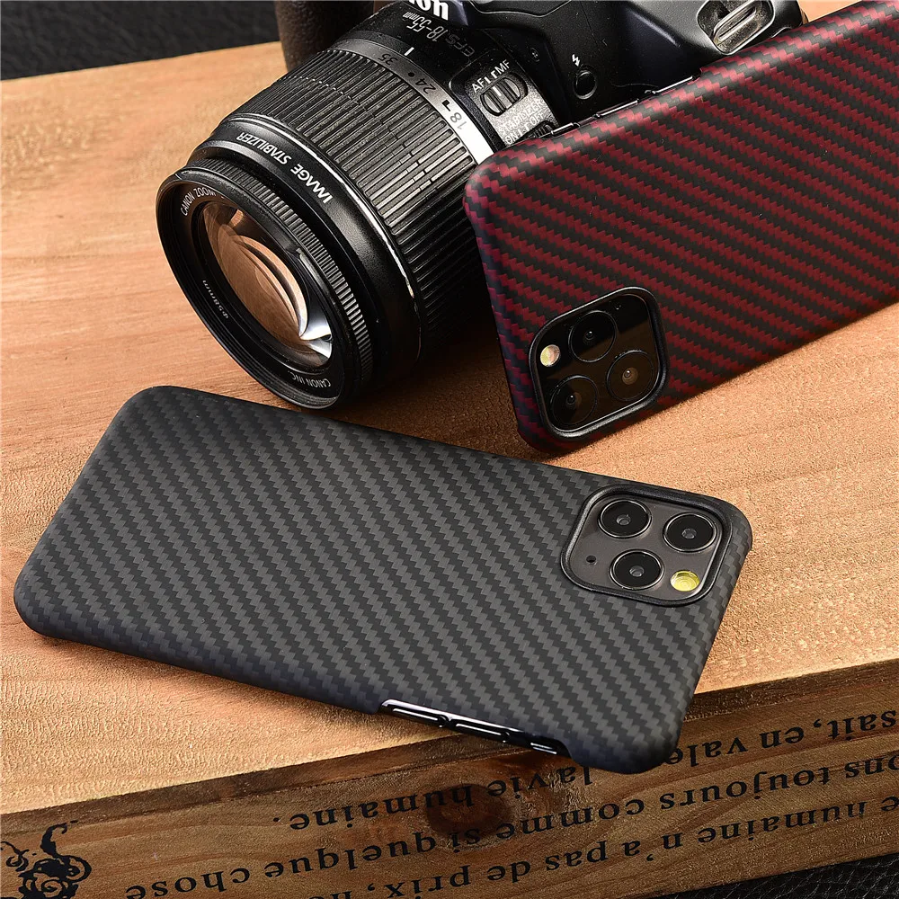 Aramid fiber Back Cover For apple iphone 11 pro max XS XR X 12 mini Protective Case carbon Cases and covers bumper