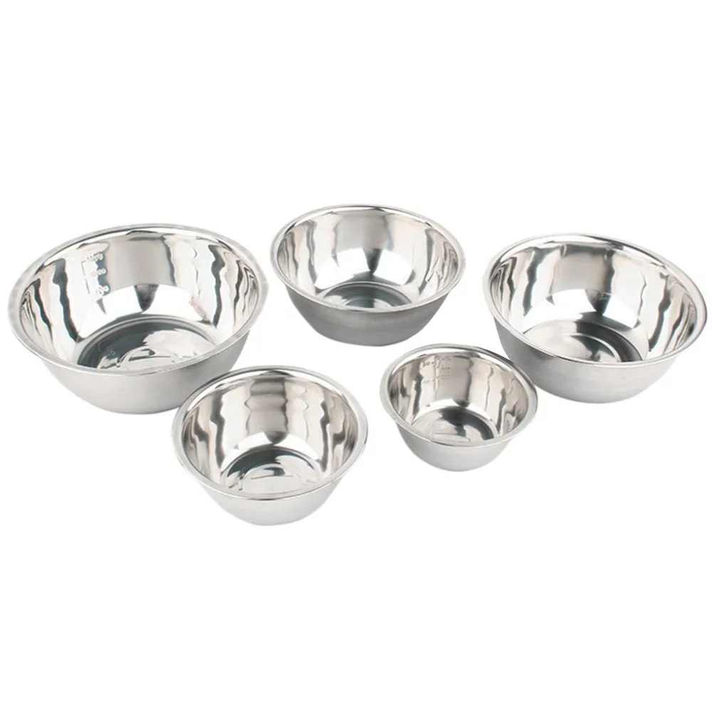 conjunto de aço inoxidável tigelas de mistura conjunto de não deslizamento nidificação whisking tigelas conjunto de mistura para salada cozinhar cozimento