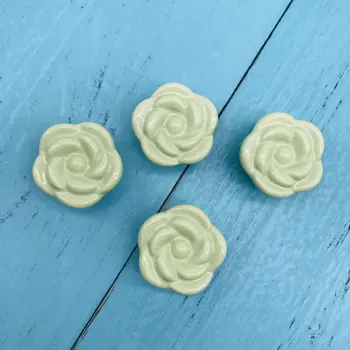 

8x Green Rose Cabinet Handle Door Drawer Dresser Cupboard Pull Handle and Knob Kitchen Ceramic Cabinet Knob Rose Flower Decor