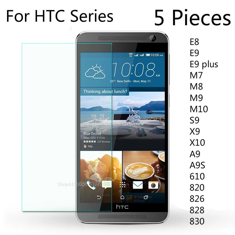 5PCS Tempered Glass For HTC One E9 E8 M10 X10 X9 S9 A9S Screen Protector  For HTC Desire 826 828 830 820 610 M9 M8 M7 Film Glass|Phone Screen  Protectors| - AliExpress