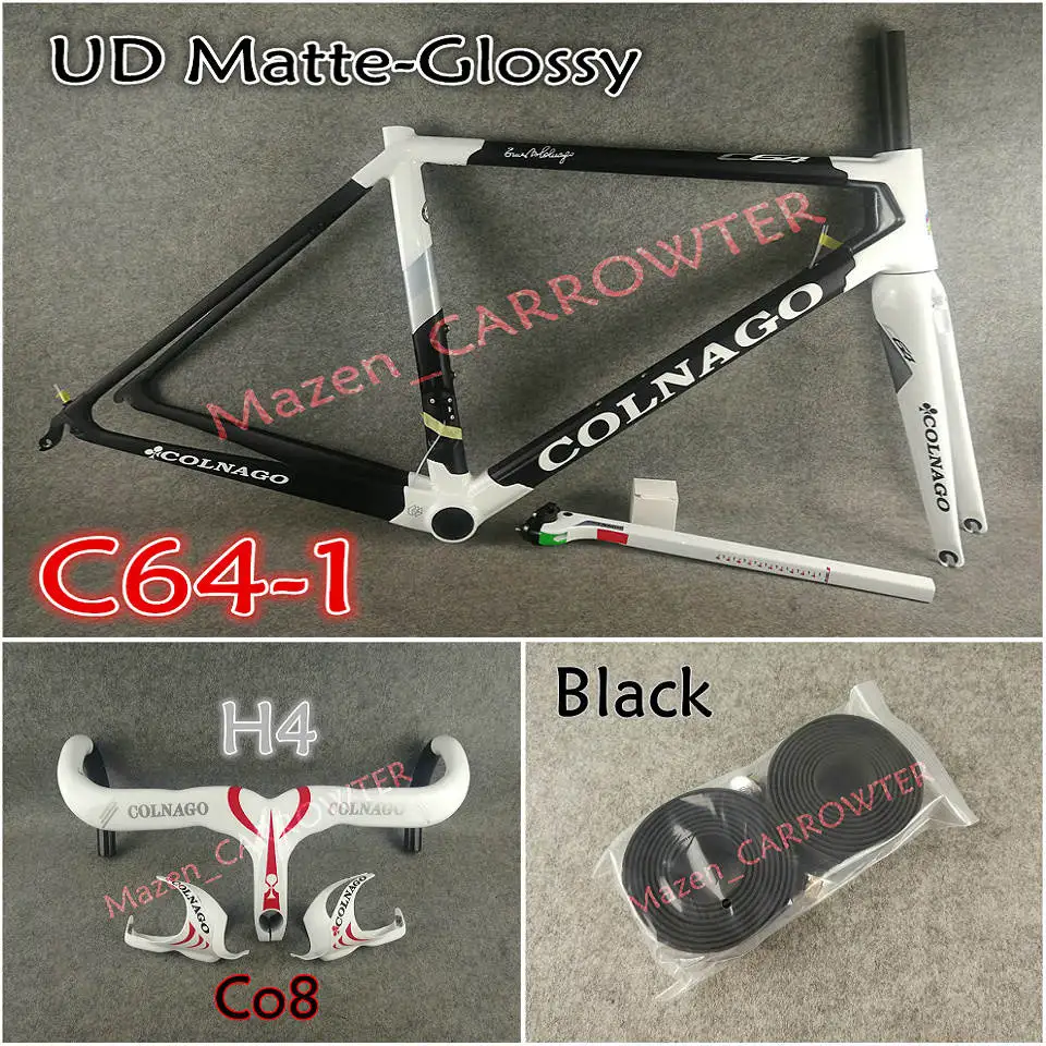 Белый черный T1100 UD матово-глянцевый Colnago C64 карбоновые шоссейные рамы руль седло бутылки воды Клетки посылка на продажу - Цвет: Package 4