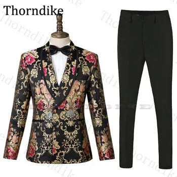 

Thorndike Wedding Suit for Groom Costume 2 Pcs Jacket Single Breasted Waistcoat Pants Custom Party Parom Suit Men Slim Fit Suits