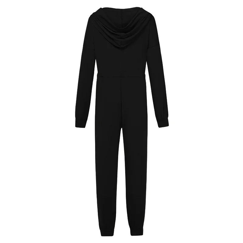 ZANZEA Модные Женские однотонные повседневные Комбинезоны с карманами, дамские комбинезоны на молнии, комбинезон с капюшоном, комбинезоны, спортивные костюмы, длинные штаны