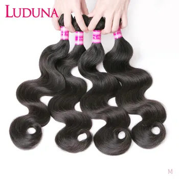 

Luduna Brazilian Body Wave Hair Bundles Remy Human Hair Extensions Bundles 3/4Pcs Human Hair Weave Bundles Super Double Drawn