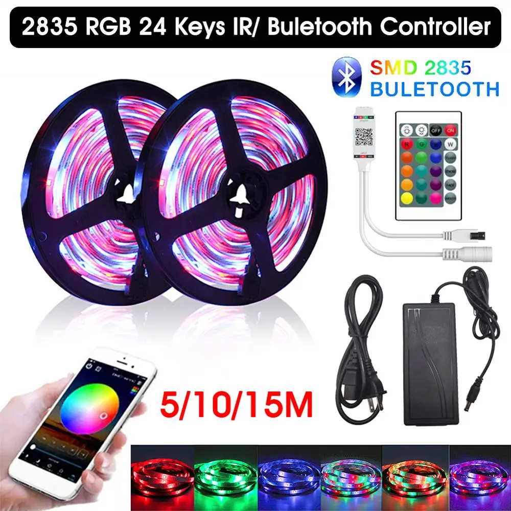 

SMD2835 Bluetooth LED Strip Lights 5m 10m 15m 12V APP/Remote Control Color Changing RGB LED Lights for Home Party