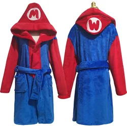 Super Luigi Unisex Adult Kids Sleepwear Pajamas Cosplay Costume Night Robe Bathrobe