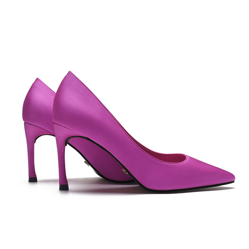 

Sexy Rose Red High Heel Shoes Women's Products Banquet Banquet Shoes Shallow Mouth Pointed Thin Shoes WOMEN'S Shoes