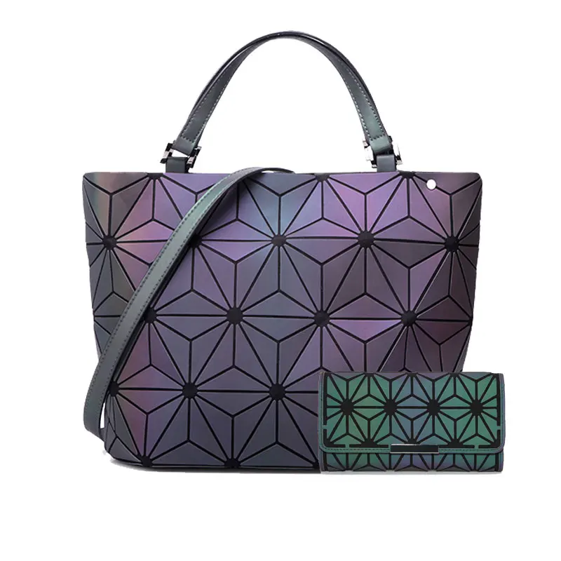 Women Japan style Handbag Geometric Laser Bao Bao Luminous Lingge