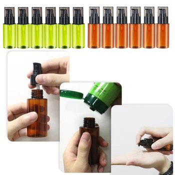 

6Pcs 60ml Empty Essential Oils Bottles Refillable Pump Dispenser Cream Container Pump Bottle For Cream Lotion Shampoo Storage