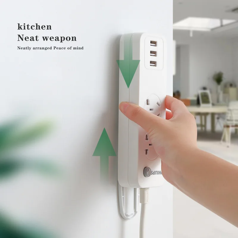 

Punch-free Plug Sticker Plug Fixing Device Self-adhesive Power Plug Cable Bracket Power Strip Holder Removable Wall Socket Hook